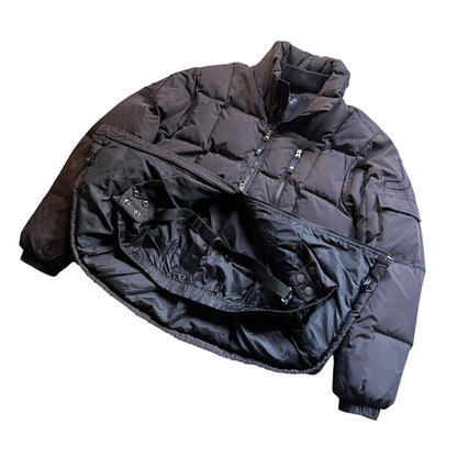 ARMANI JEANS double zip-up hooded puffer jacket