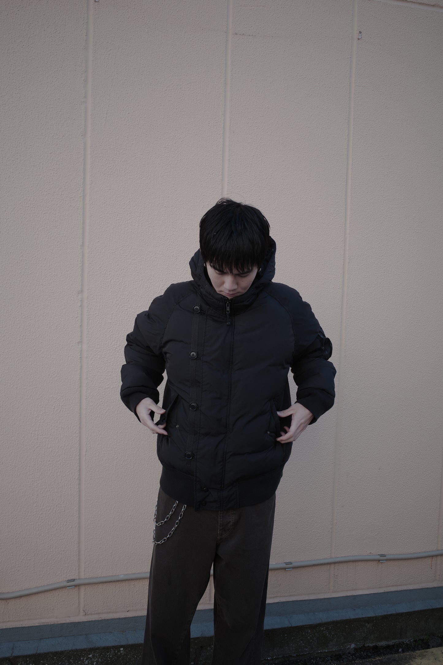 OLD STUSSY hooded puffer jacket