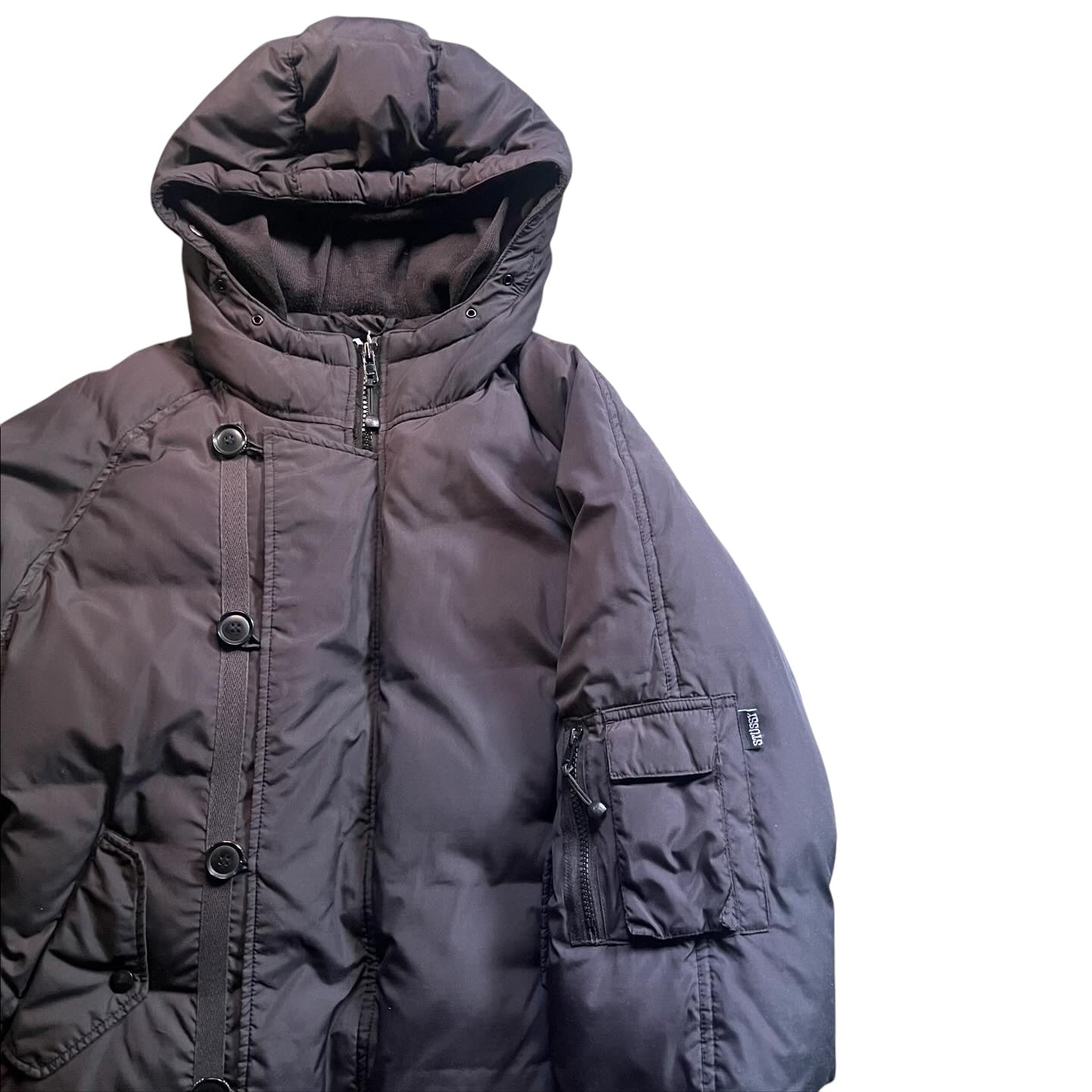 OLD STUSSY hooded puffer jacket