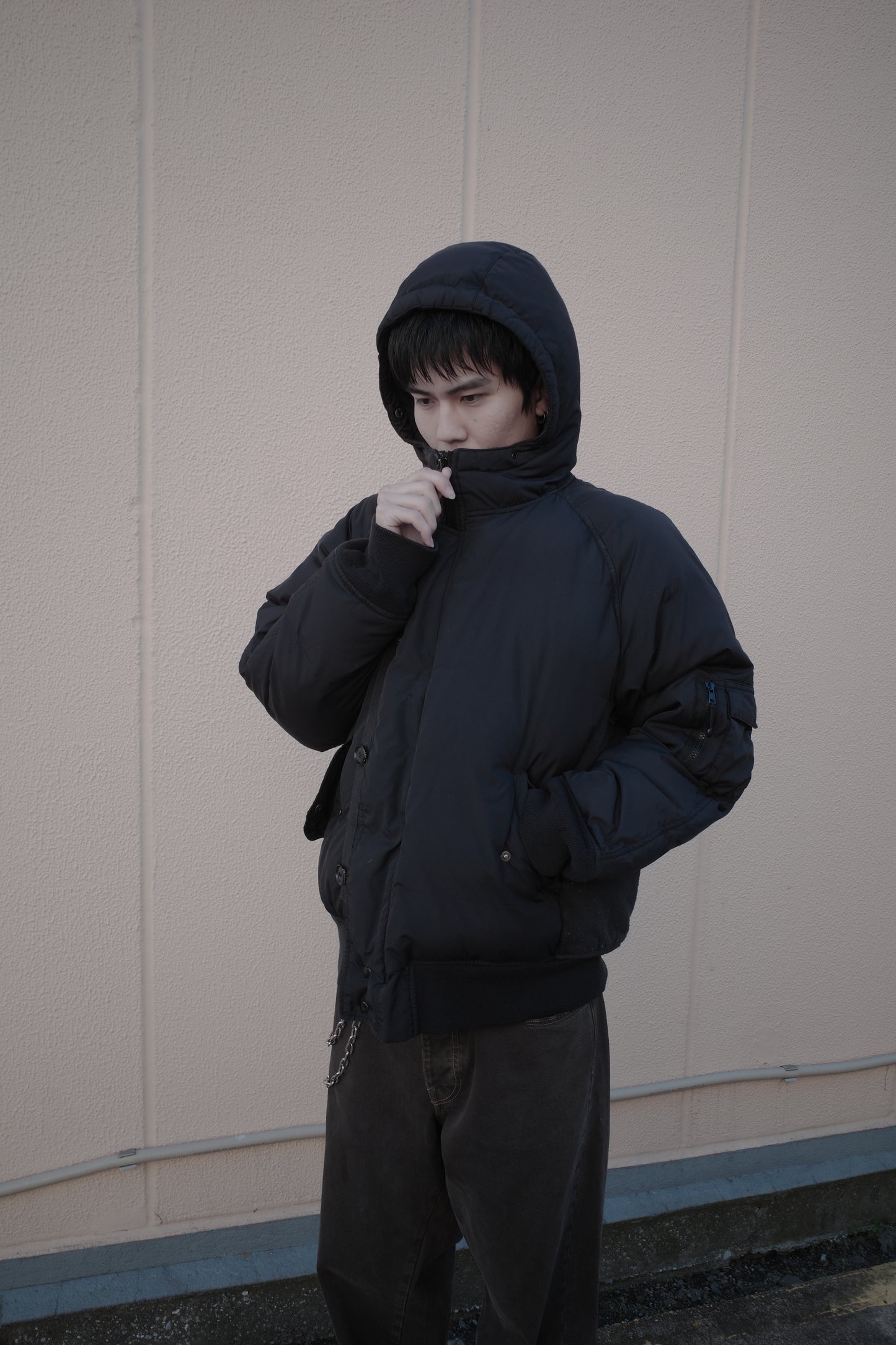 OLD STUSSY hooded puffer jacket